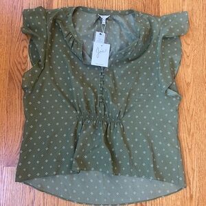 Joie Sage Green Patterned Blouse